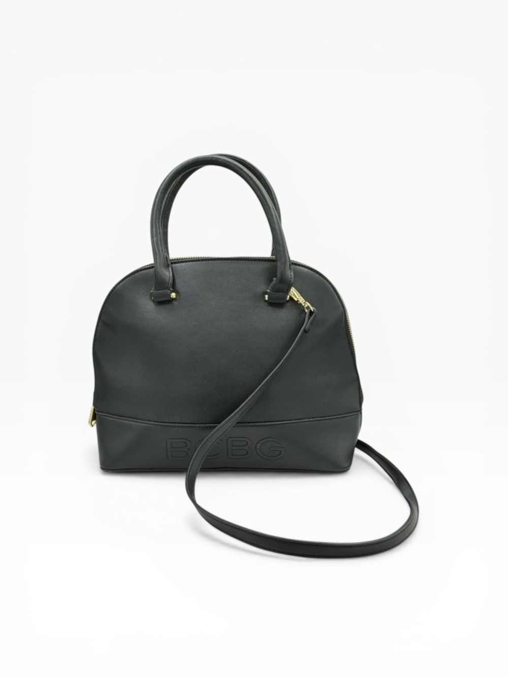 BCBG Black Dome Satchel with Detachable Crossbody Strap